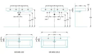 Раковина мебельная Kerama Marazzi Grande GR.wb.120 120 см белый